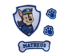 Patch Bordado Termocolante Chase Patrulha Canina Var5