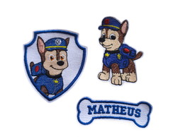 Patch Bordado Termocolante Chase Patrulha Canina Var4