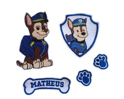 Patch Bordado Termocolante Chase Patrulha Canina Var2