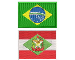 Kit 2 Bandeiras Brasil e Estado ou País com Velcro