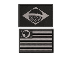 Kit 2 Bandeiras Brasil e Estado ou País com Velcro
