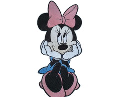 Patch Aplique Bordado Termocolante Minnie Sentada 13cm