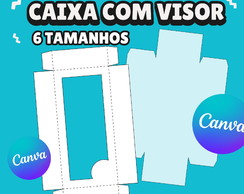 Caixa com Visor - Moldes Limpos Editavel no Canva