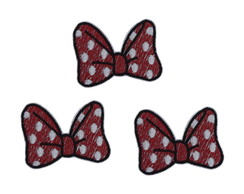 Kit Patch Bordado Termocolante Laço Minnie Mouse 3 Unidades