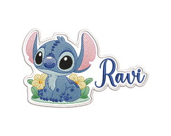 Patch Bordado Termocolante Stitch Personalizado com Nome