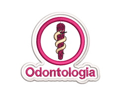 Patch Bordado Termocolante Brasão Odontologia e Nome Var03