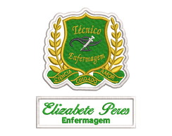 Kit Patch Bordado Termocolante Técnico de Enfermagem e Nome