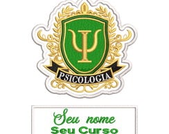 Patch Bordado Termocolante Brasão Psicologia e Nome
