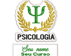 Kit Patch Bordado Termocolante Brasão Psicologia e Nome