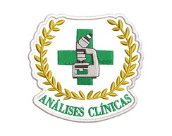 Patch Bordado Termocolante Brasão Analises Clininica e Nome