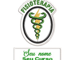 Patch Termocolante Brasão Fisioterapia e Nome Bordado