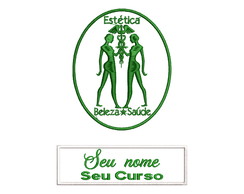 Patch Termocolante Brasão Estética e Nome Bordado