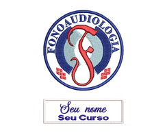 Patch Termocolante Brasão Fonoaudiologia e Nome Bordado
