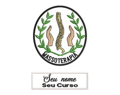 Patch Termocolante Brasão Massoterapia e Nome Bordado