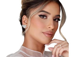 Brinco Noiva Pedra Zirconia Prata Festa Debutante Delicado