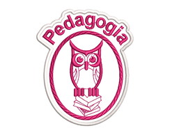 Patch Termocolante Brasão Pedagogia e Nome Bordado