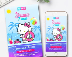Convite Digital Hello Kitty
