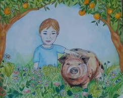 Retrato Personalizado Aquarela