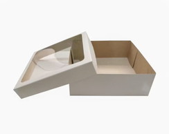 Caixa com Visor 20x20x7 Branca - 10 Unidades