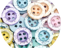 Mix de Botões com Glitter-pastel