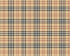 Tecido Xadrez Burberry Bege Estampa - 140 cm x 90 Cm.