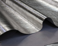 Painel de Couro Legítimo Fly Metal - 25x35cm Retalho - Prata