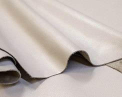 Pedaço Couro Bovino Floater 25x50 Placa Retalho Cor Offwhite