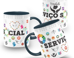 Caneca Serviço Social Profissão com Nome