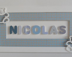 Quadro retangular com nome