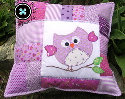 Capa para almofada Coruja - Patchwork