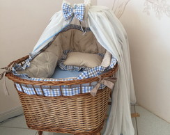 BERÇO VIME MOISES NATURAL BALANÇO MOSQUITEIRO MENINO LUXO