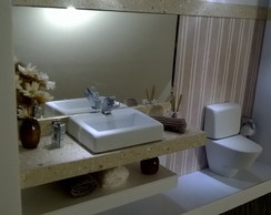 Cenário lavabo moderno com LEDs