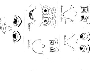 carinhas olhos sobrancelhas bocas nariz para pintar coleção