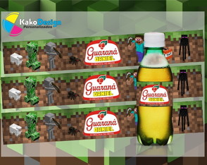 Rótulo para Guaraná Caçulinha Minecraft