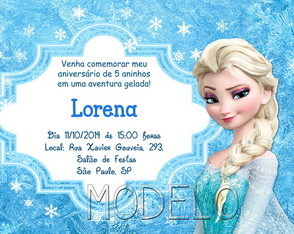 Convite Personalizado 15x10 cm Frozen