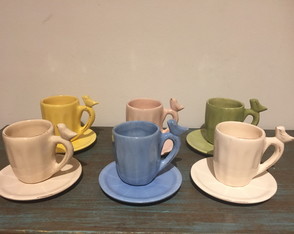 6 Xicaras de Cafe Passaros