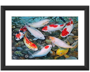 Quadro Peixes Carpas Japonesas Orientais