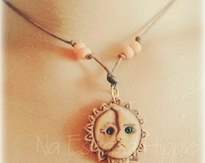 Colar Artesanal Sol e Lua