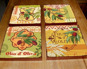 4 Quadros Tela Decorativos Azeite