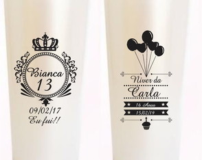 Copo Long Drink Perolado Personalizado 100 Peças Um Lado