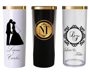 140 Copo Cristal com Borda Dourada