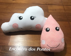 Conjunto de Almofadas Rosa e Branco