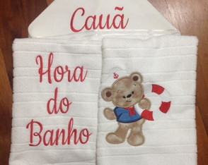 Toalha De Banho Capuz Urso Com A Boia