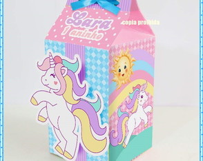 Caixa Milk Personalizada Unicornio