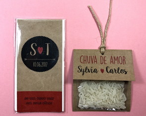 Kit Lágrimas de Alegria + Chuva de Arroz Casamento Rústico