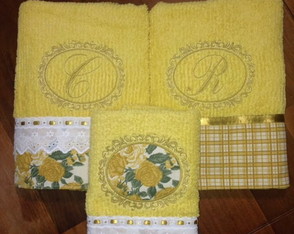 Conjunto Toalha De Banho Amarelo C&r