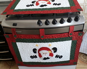 Cortina de natal para forno e toalha para fogão!!!