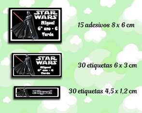 Kit Etiquetas Material Escolar - Star Wars