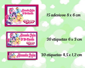 Kit Etiquetas Material Escolar - My Little Pony