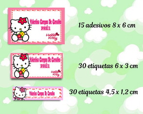 Kit Etiquetas Material Escolar - Hello kitty